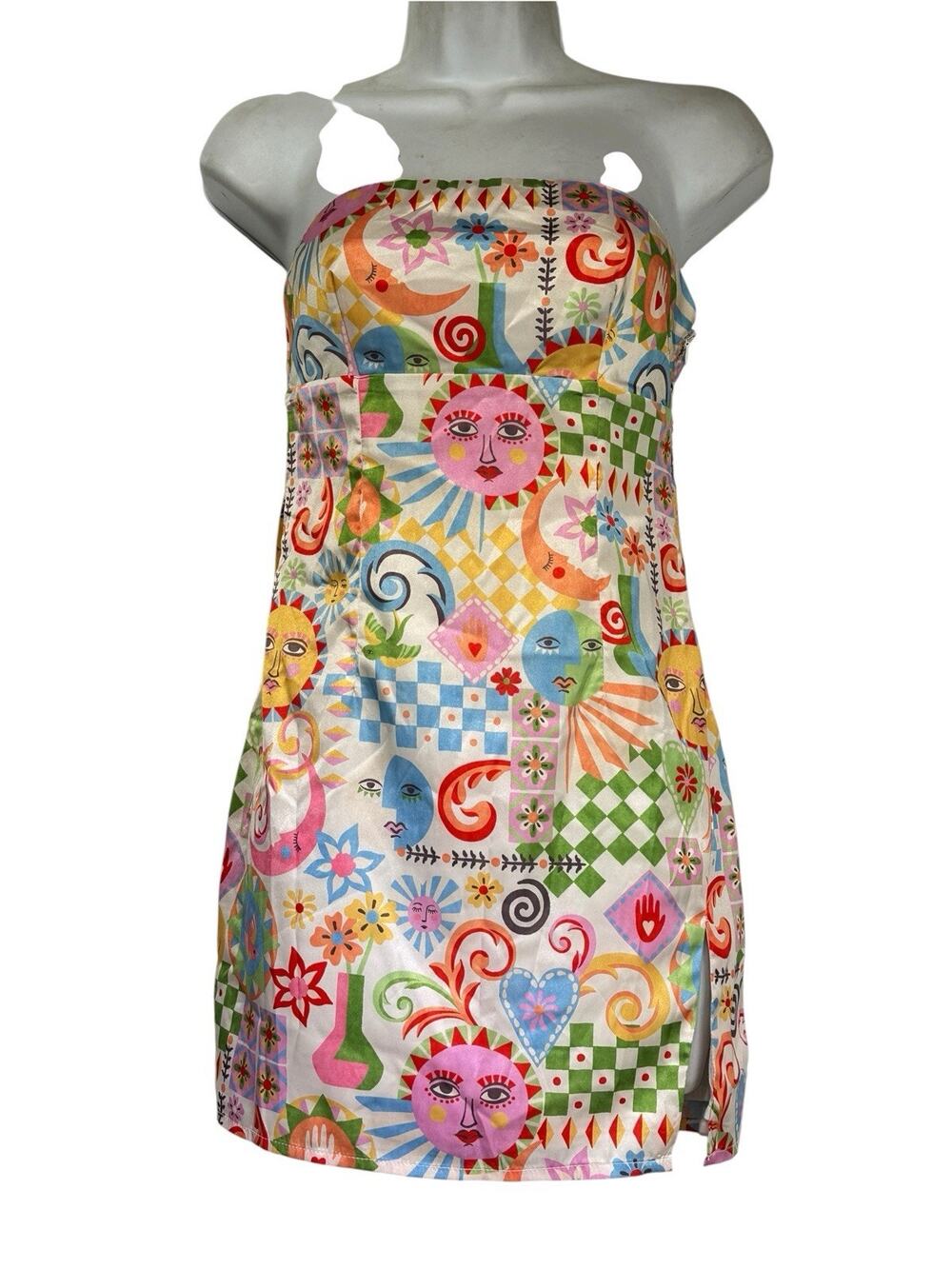 Beginning Boutique lauren Summer Print Strapless Mini Dress US Size 2